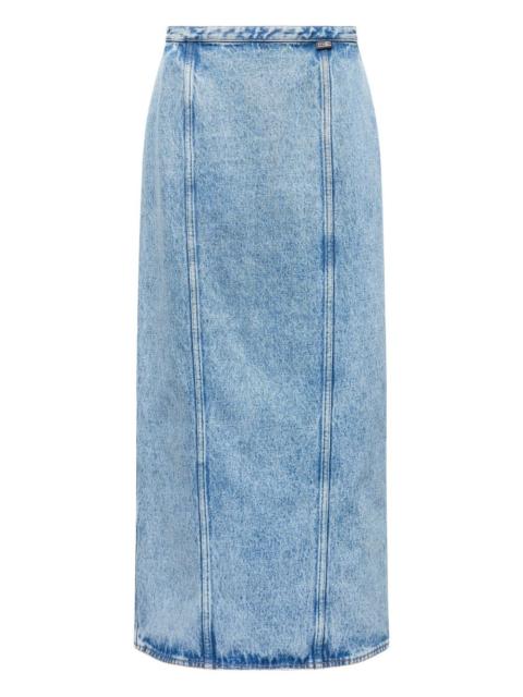 denim panelled skirt