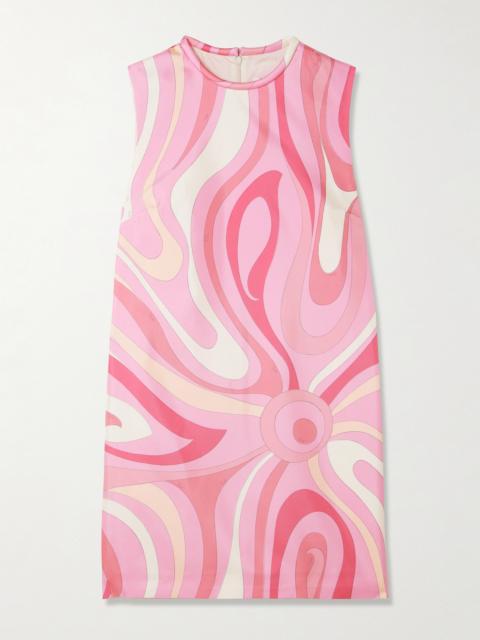 Printed Silk-twill Mini Dress