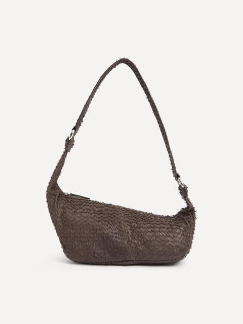 Mini Dry Brown Leather Shoulder Bag