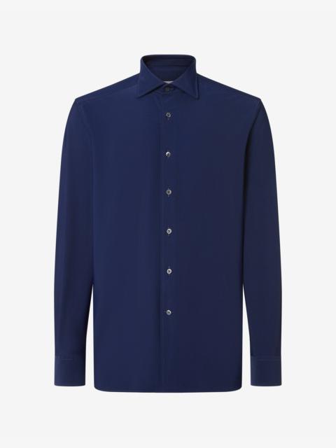 Blue bi-elastic fabric shirt