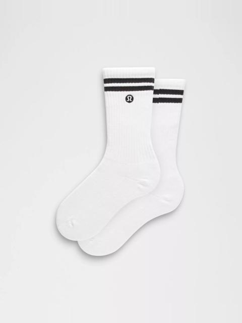 Unisex Daily Essential Crew Socks *Stripe