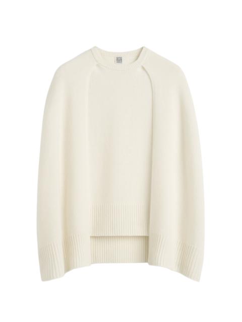 Knit Cashmere Cape Top ivory