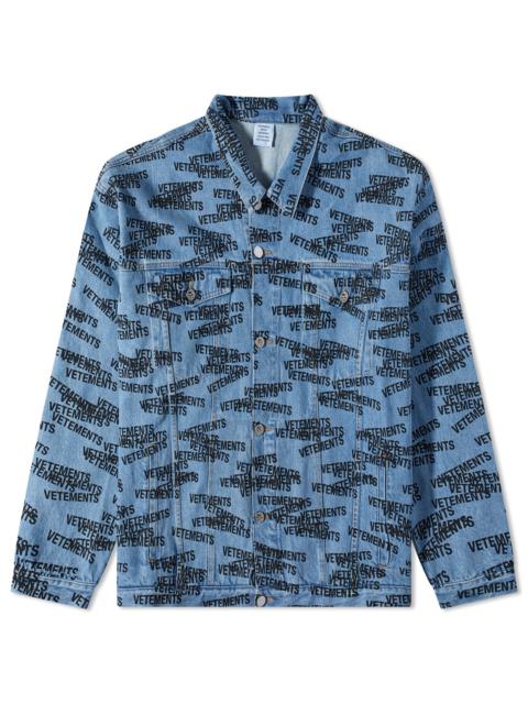 VETEMENTS Stamped Logo Denim Jacket