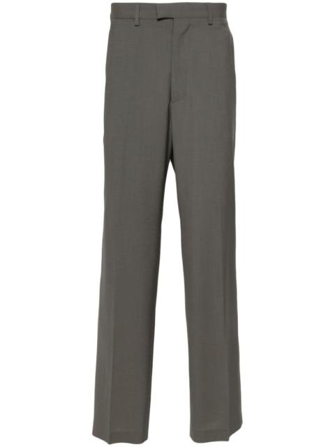 pressed-crease straight-leg trousers