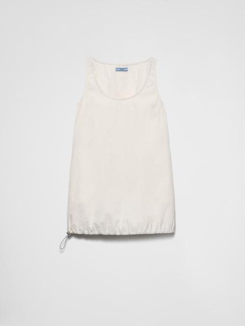 Sleeveless technical pongé mini-dress
