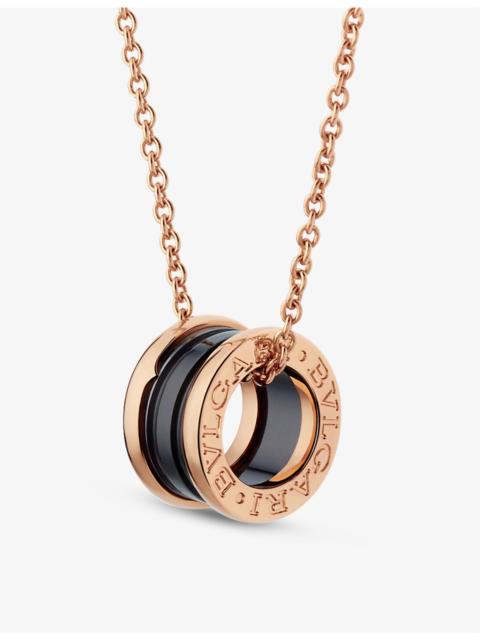 B.zero1 18ct rose-gold and ceramic pendant necklace