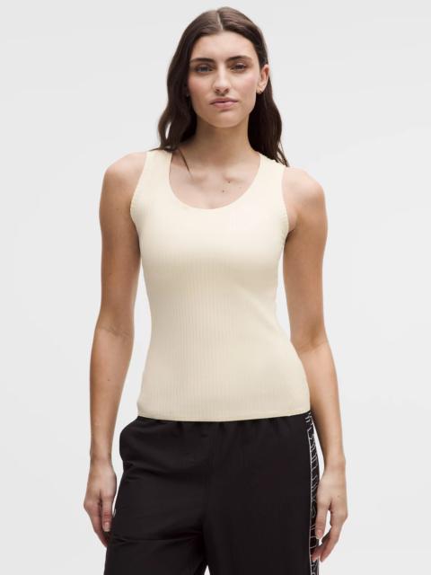 Wundermost Ultra-Soft Ribbed Nulu Scoop-Neck Tank Top