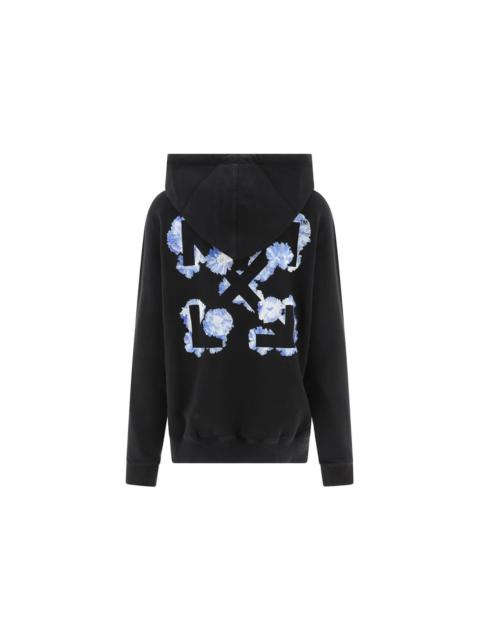 OFF-WHITE Women's Embroidered Floral Arrow Reg Hoodie Black
