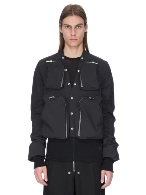 Black Cargo Bomber Jacket
