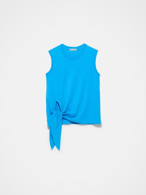 WOMENS HEM KNOT TANK TOP IN BRIGHT BLUE
