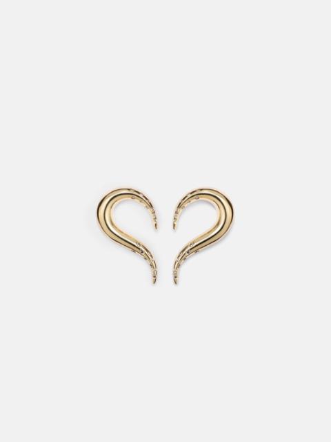 Swoosh 14kt gold earrings with diamonds