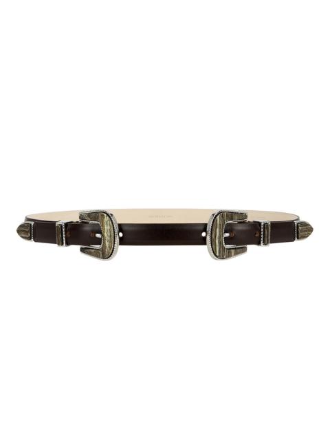 Travertine Double Buckle Belt