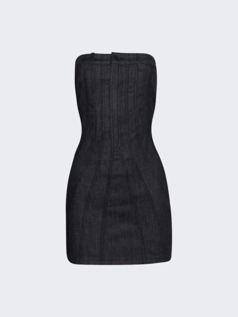 Spiral Bustier Dress Raw Blue