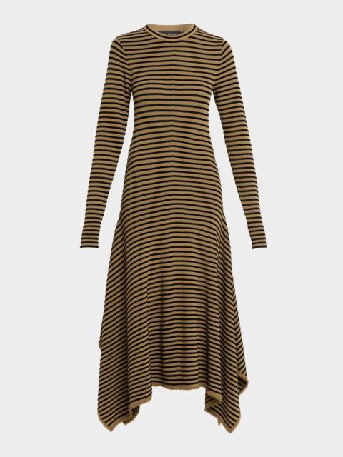 Didi Matte Viscose Velvet Stripe Dress