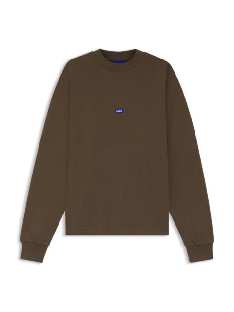 COTTON-TERRY SWEATSHIRT WITH BLUE LOGO PATCH
