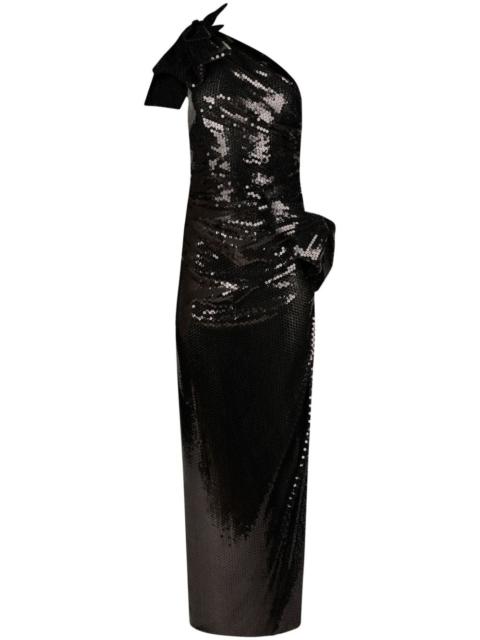 sequin-embellished one-shoulder dress