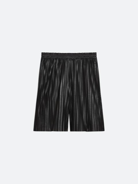 PLEATED LEATHER SHORTS