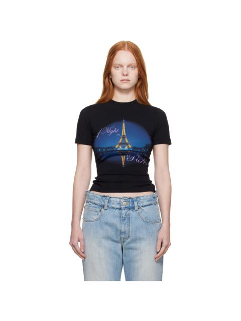 Black 'Night In Paris' Fitted T-shirt