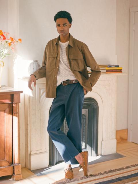 CRINKLED COTTON NYLON SHIRT - BROWN