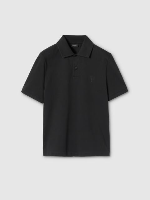 Cotton piquet polo shirt with embroidery