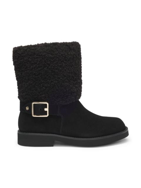 SUEDE BIKER BOOTS WITH DOUBLE B MONOGRAM TRIM