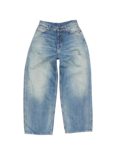 loose-fit patch jeans