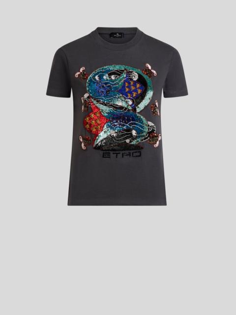 COTTON T-SHIRT WITH SEQUIN EMBROIDERY