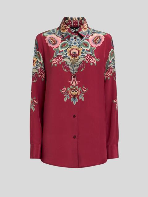 SILK SHIRT WITH PLACED PRINT