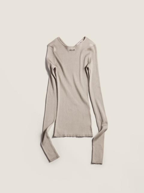 Silk crew-neck sweater
