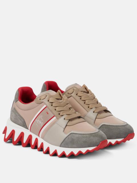 Nastroshark suede-trimmed sneakers