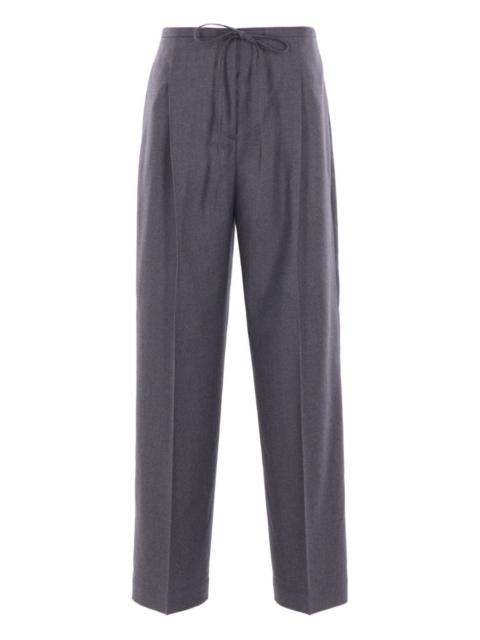 drawstring-waist pleated trousers