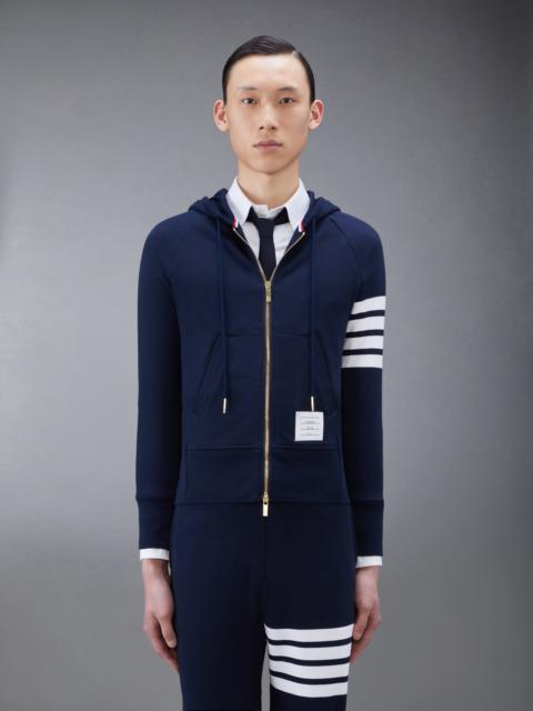 Navy Loopback Jersey Knit Engineered 4-bar Zip-up Hoodie