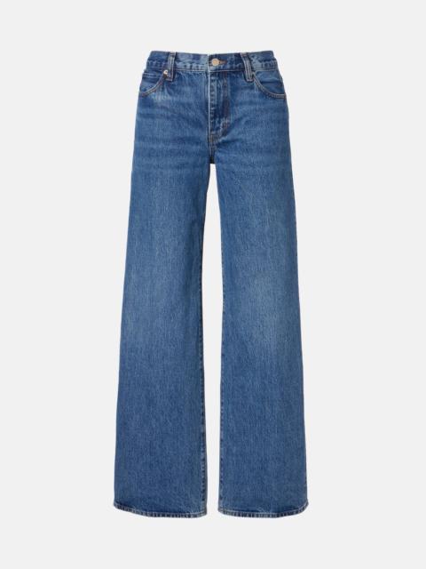 Bubble mid-rise barrel-leg jeans