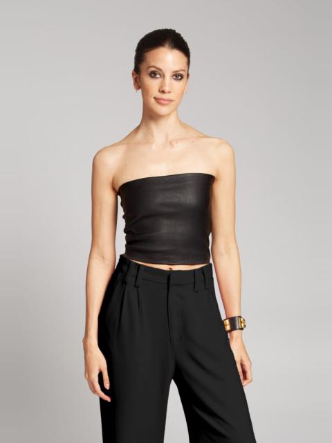 BLACK LEATHER TUBE TOP