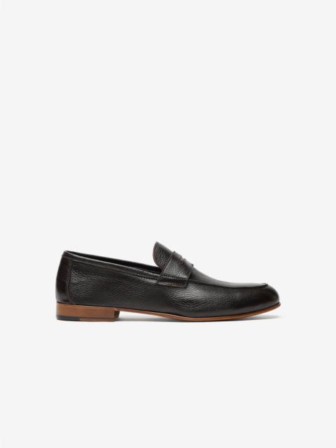 Brown deerskin loafers