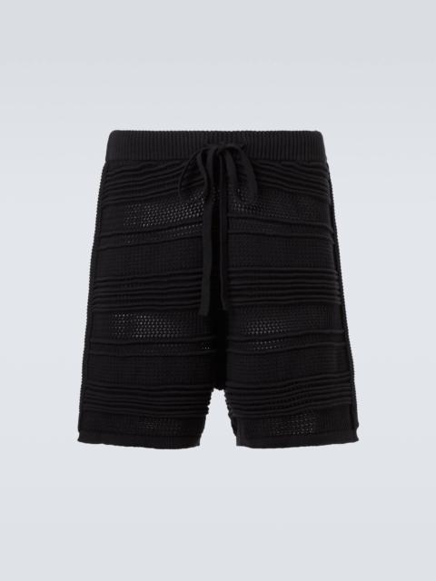 Cotton-blend crochet Bermuda shorts