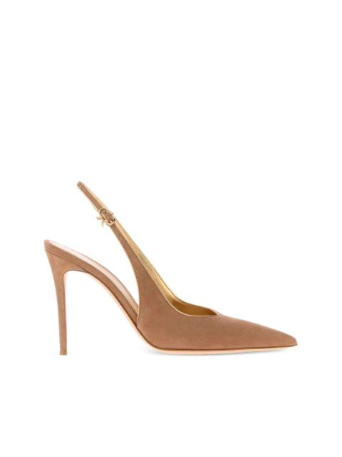 100mm Yves slingback suede pumps