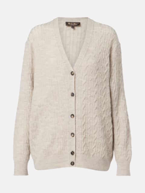 Walnut wool, cashmere, and silk cardigan