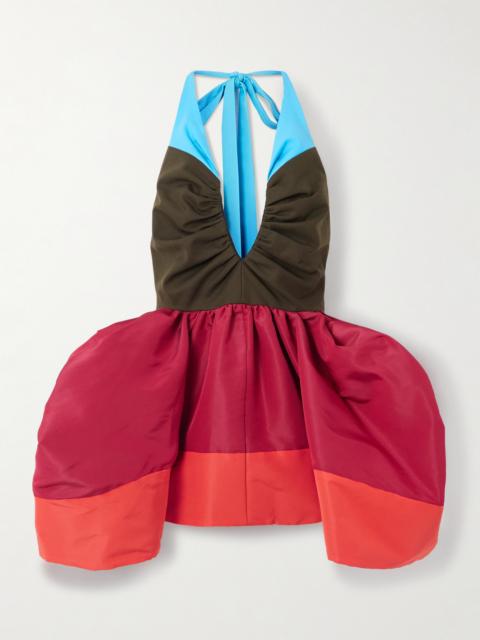 Halterneck Silk And Cotton-blend Twill Top