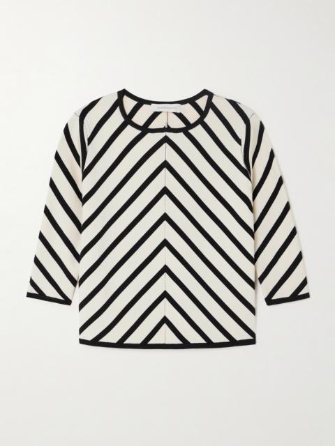 Natura Striped Stretch-knit Top