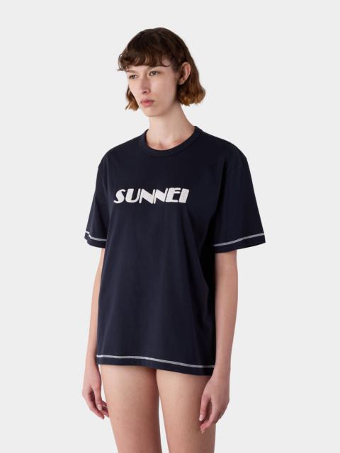 BIG LOGO BOUCLE CLASSIC T-SHIRT / blue SUNNEI & off white