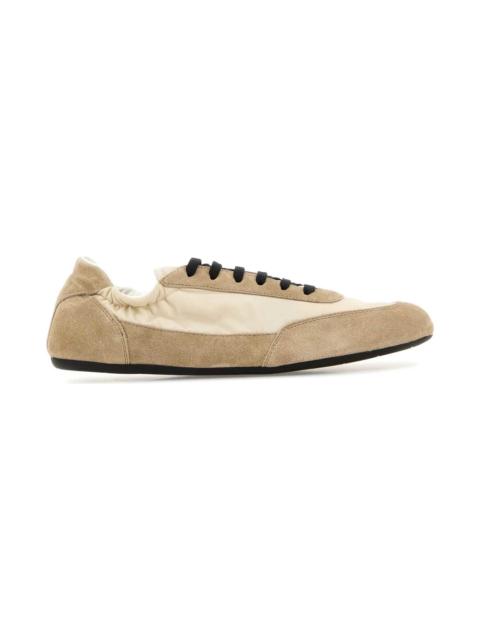 Two-tone Re-nylon And Suede Collapse Sneakers