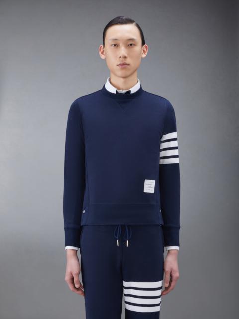 Navy Loopback Jersey Knit 4-bar Crew Neck Sweatshirt