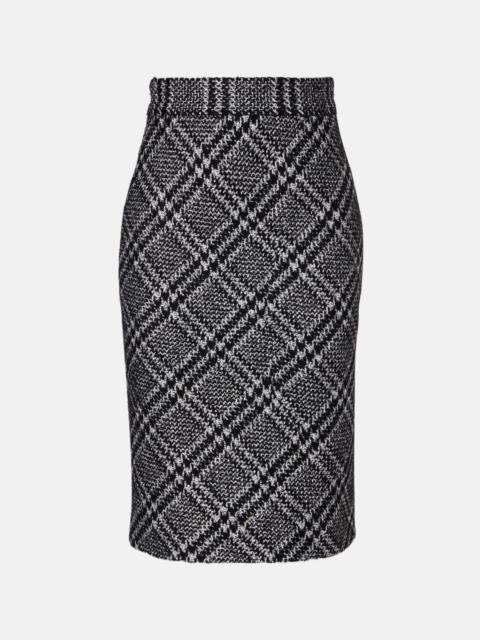 Checked wool-blend miniskirt