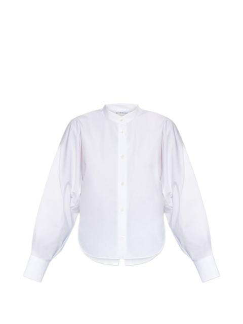 collarless button shirt