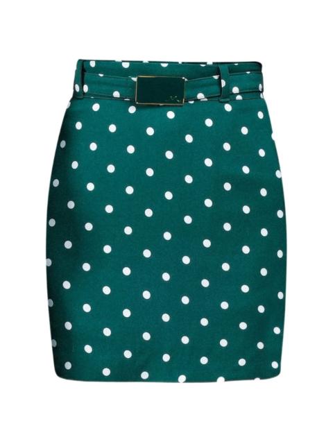 polka-dots belted mini skirt
