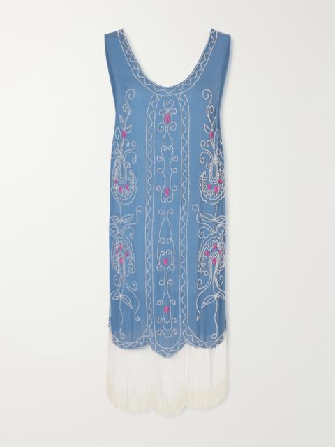 Sea Flower Beaded Silk Dress