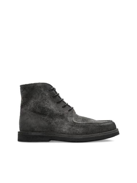 lace-up suede boots