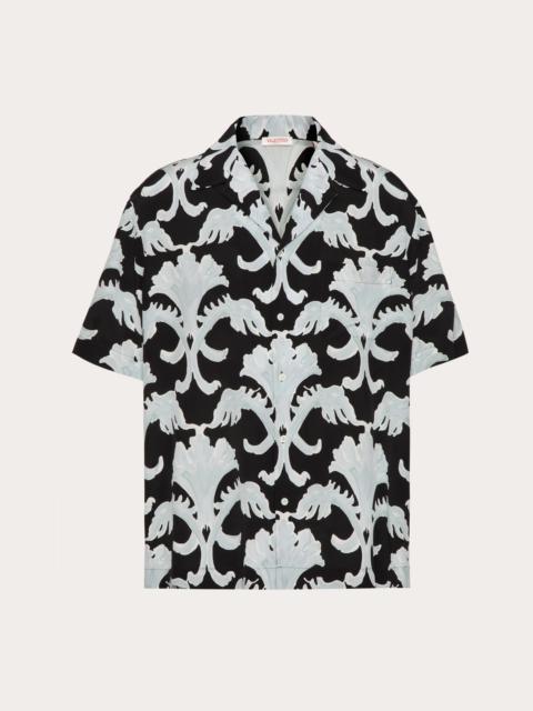 METAMORPHOS WALL PRINT SILK BOWLING SHIRT