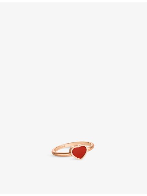 My Happy Hearts 18ct rose-gold and carnelian ring